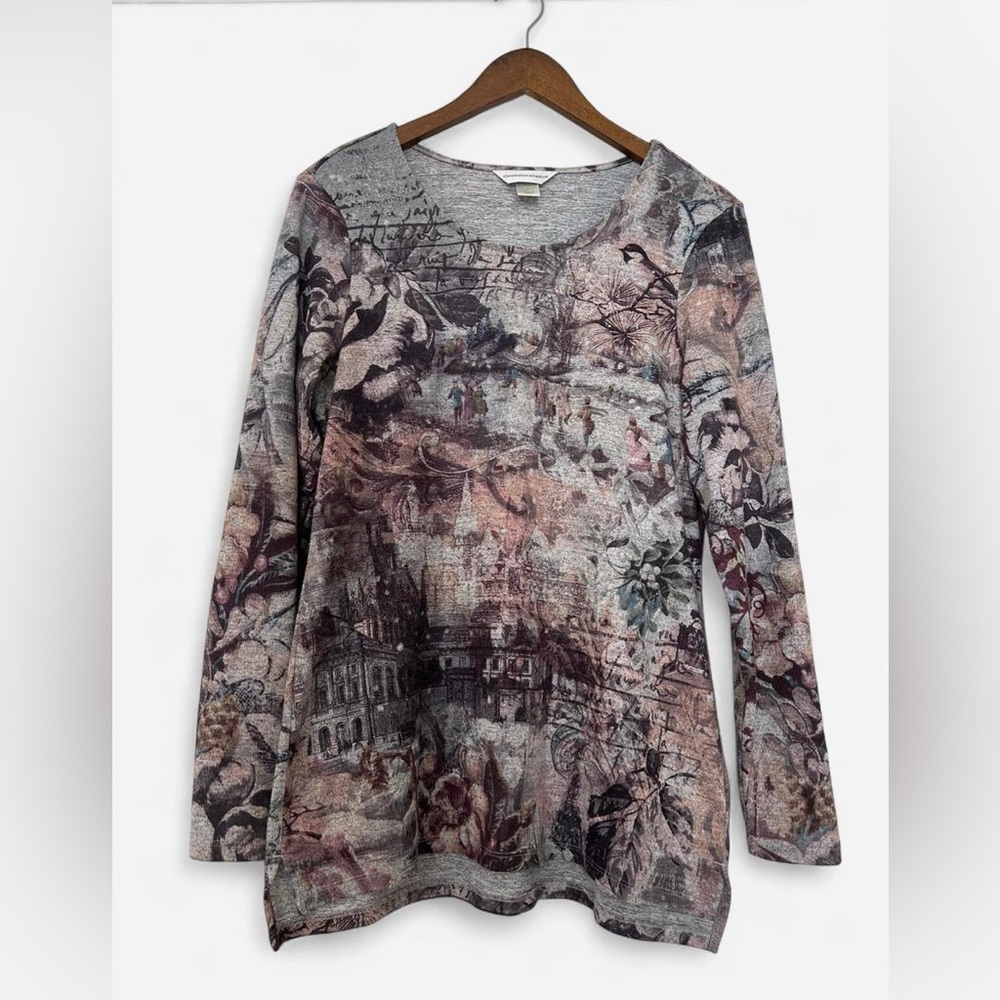 Christopher & Banks Artistic Print Long Sleeve Top